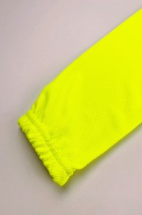 Manufacture Long Sleeve Stretch Breathable Fluorescent Yellow Cycling Shirt Design Moisture Wicking Reflective Design Hem Non-Slip Cycling Shirt Supplier SKCSCP022 detail view-1